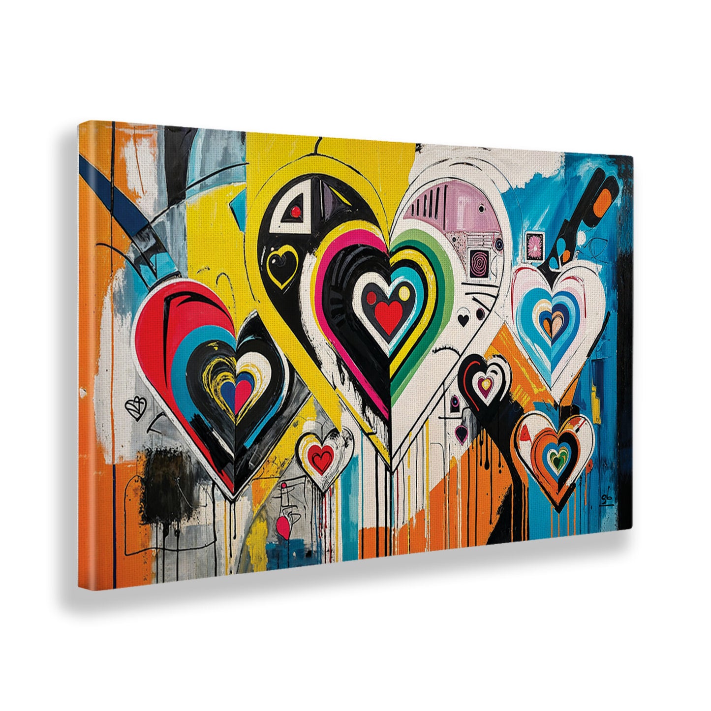 Quadro tela canvas - 71 - Cuori color 02