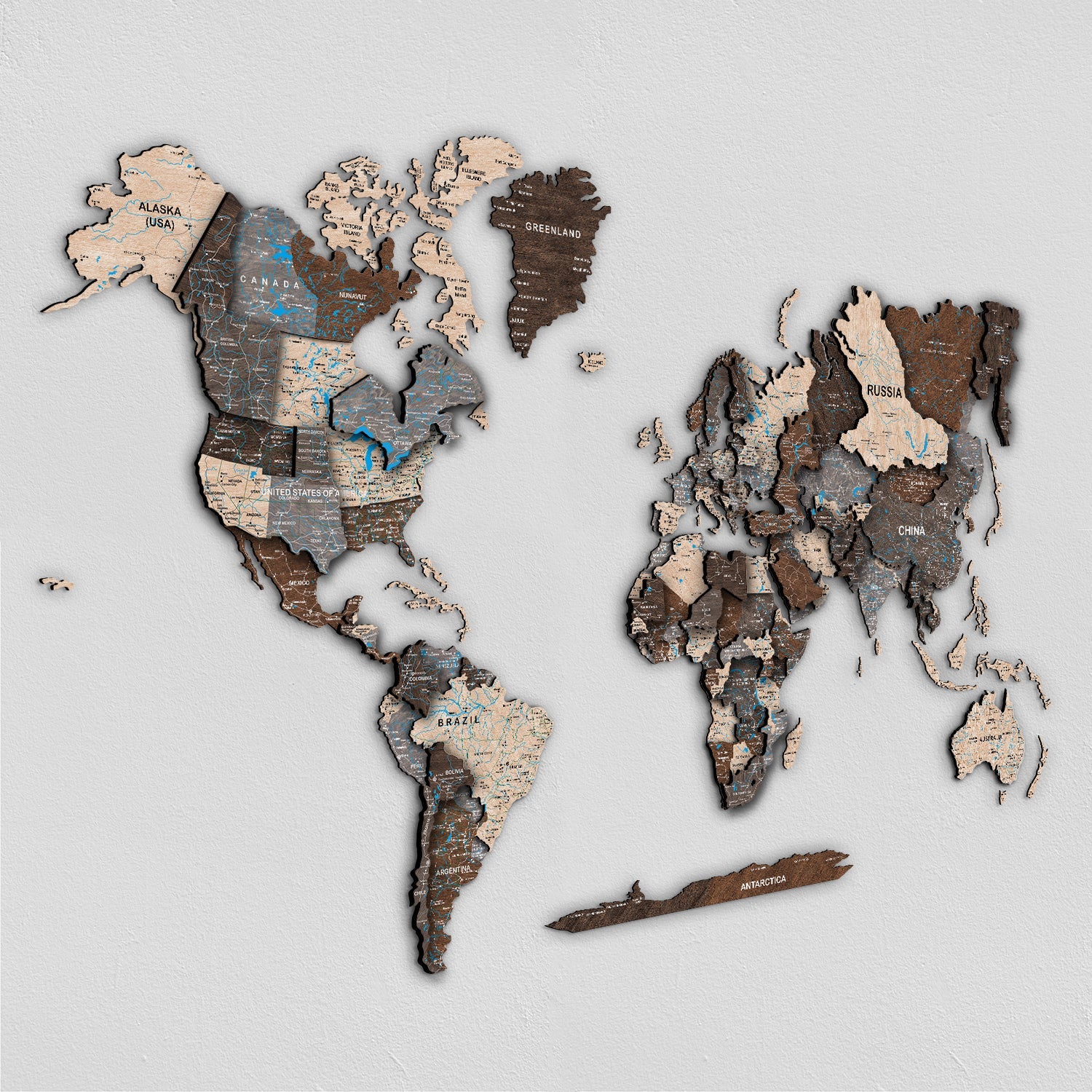 Mappa del mondo da parete 3d