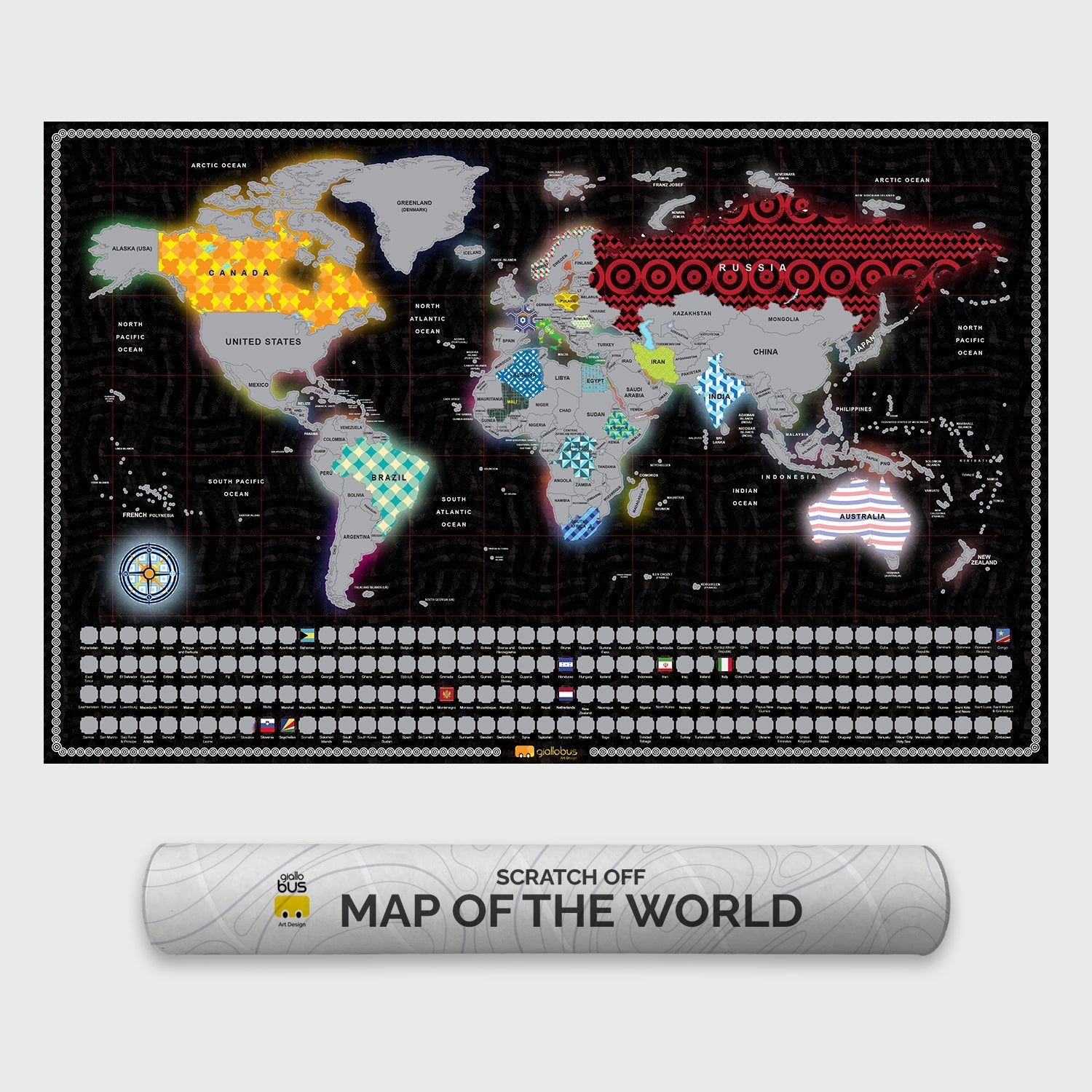 Mappa del mondo da grattare