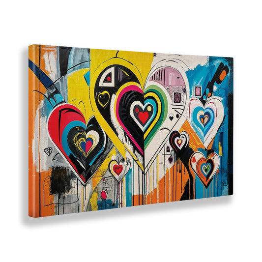 Quadro tela canvas - 71 - Cuori color 02