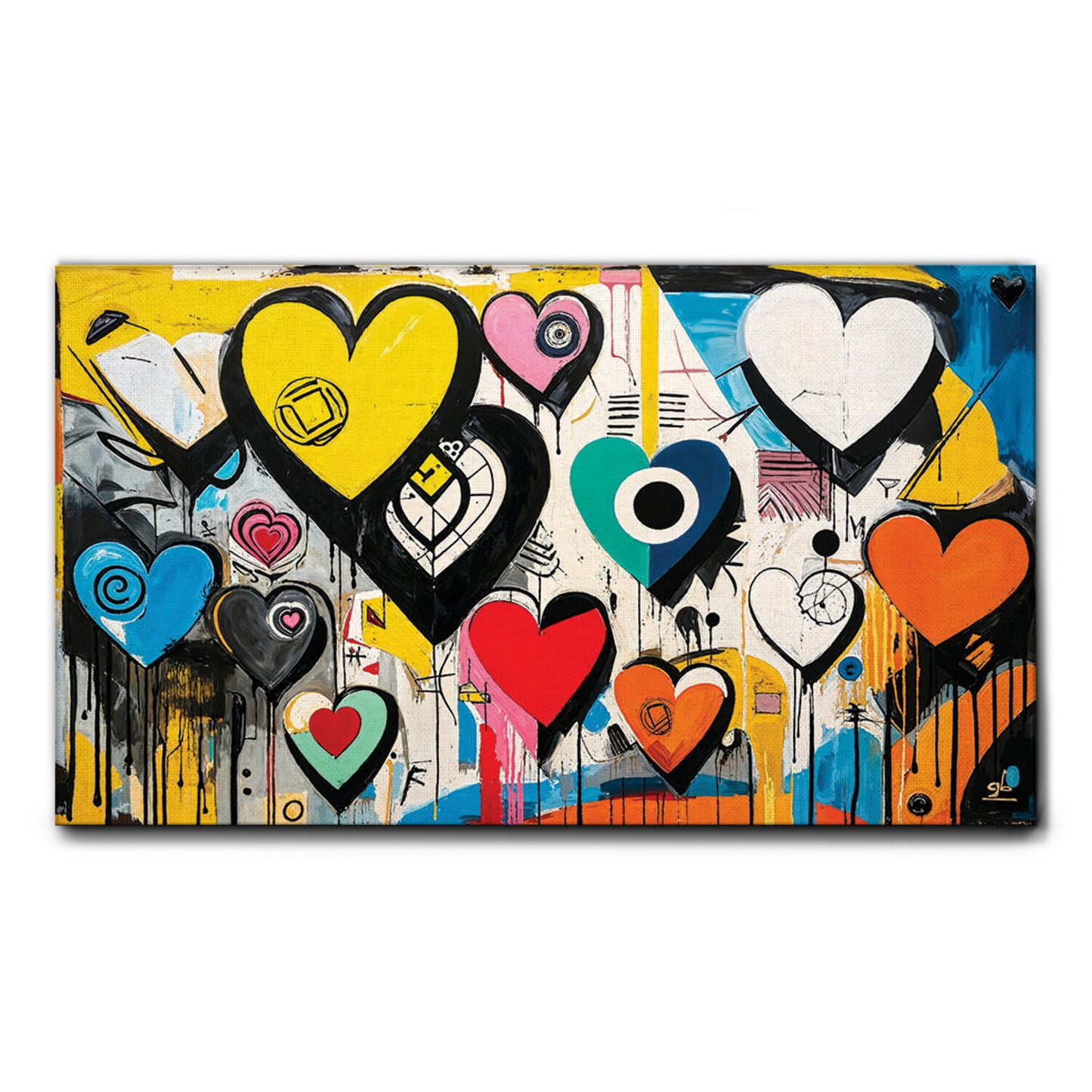 Quadro tela canvas - 19 - Cuori color 01