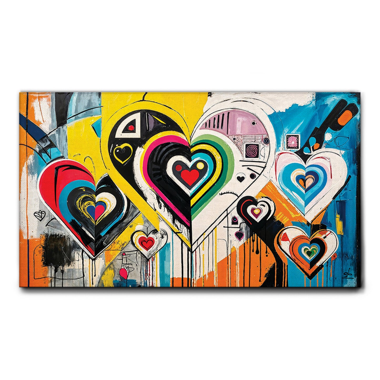 Quadro tela canvas - 71 - Cuori color 02