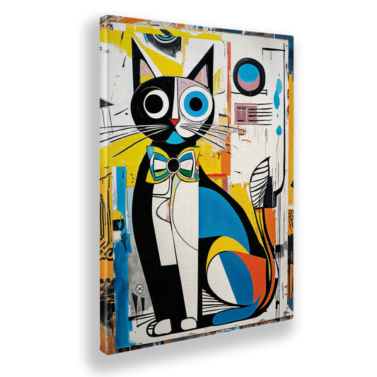 Quadro tela canvas - 84 - Gatto con papillon