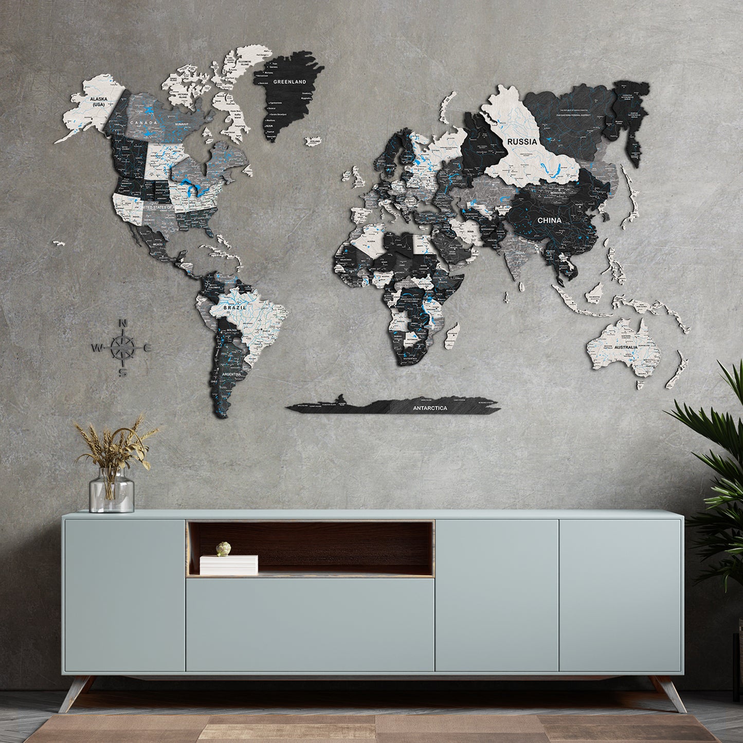 Mappa del mondo 3d