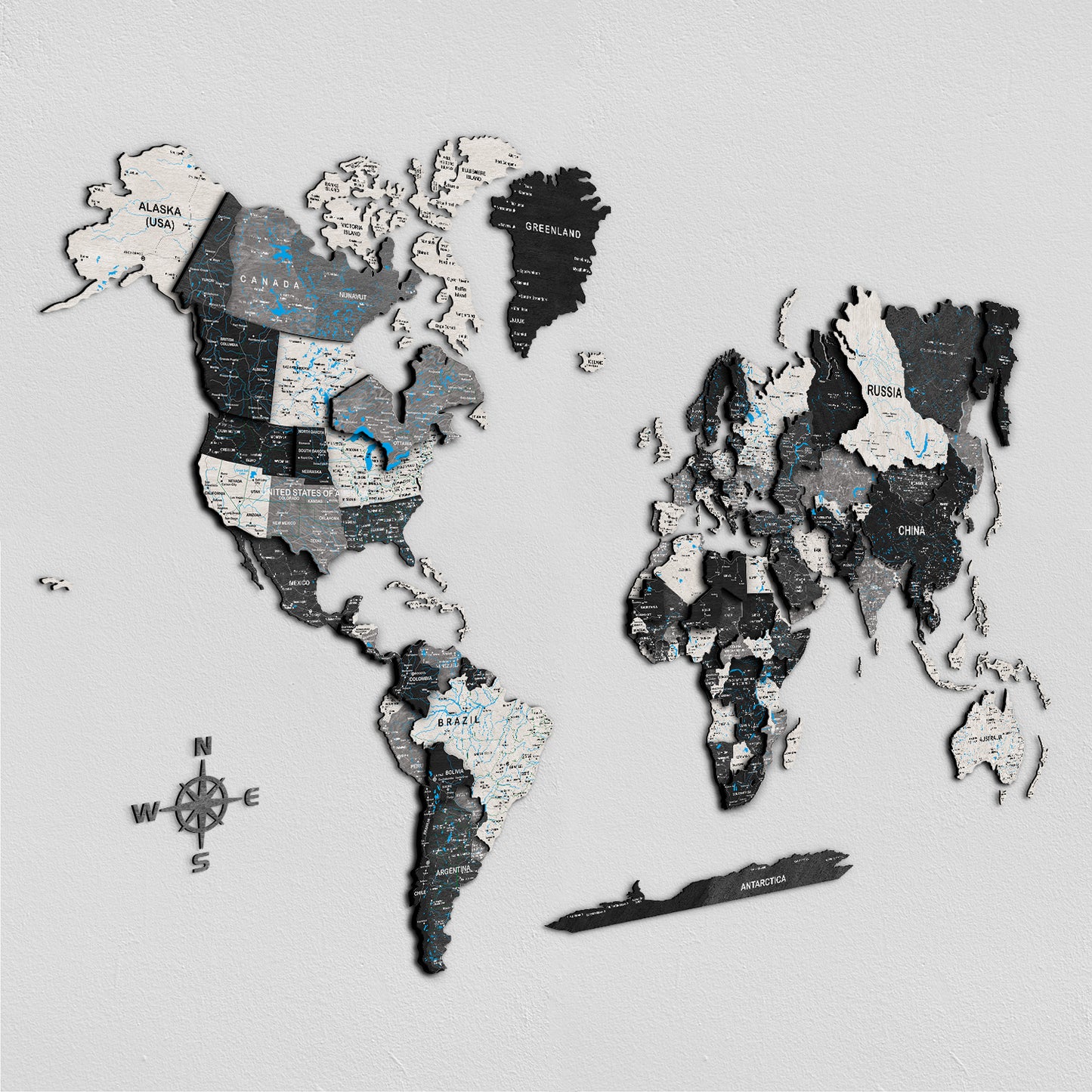 Mappa del mondo 3d