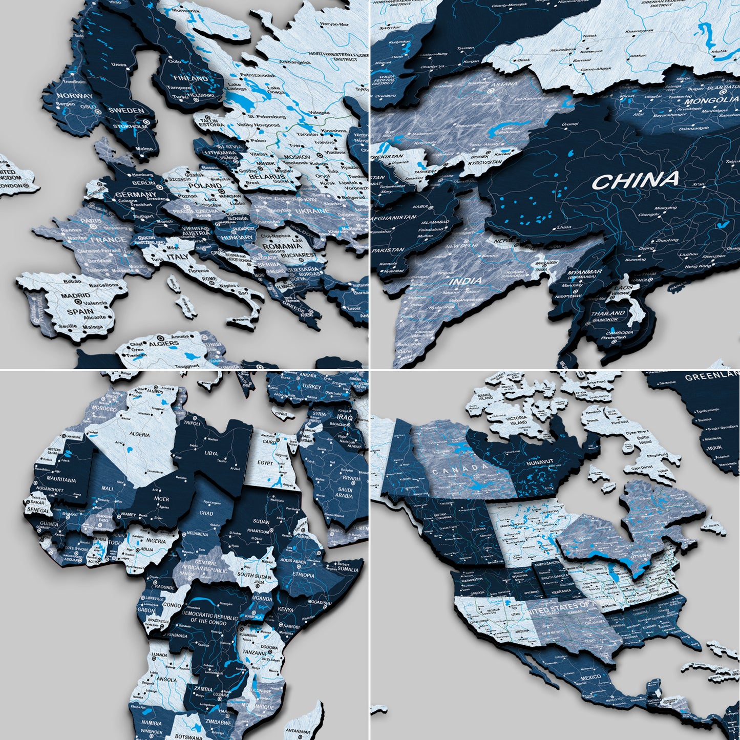 Mappa del mondo 3d