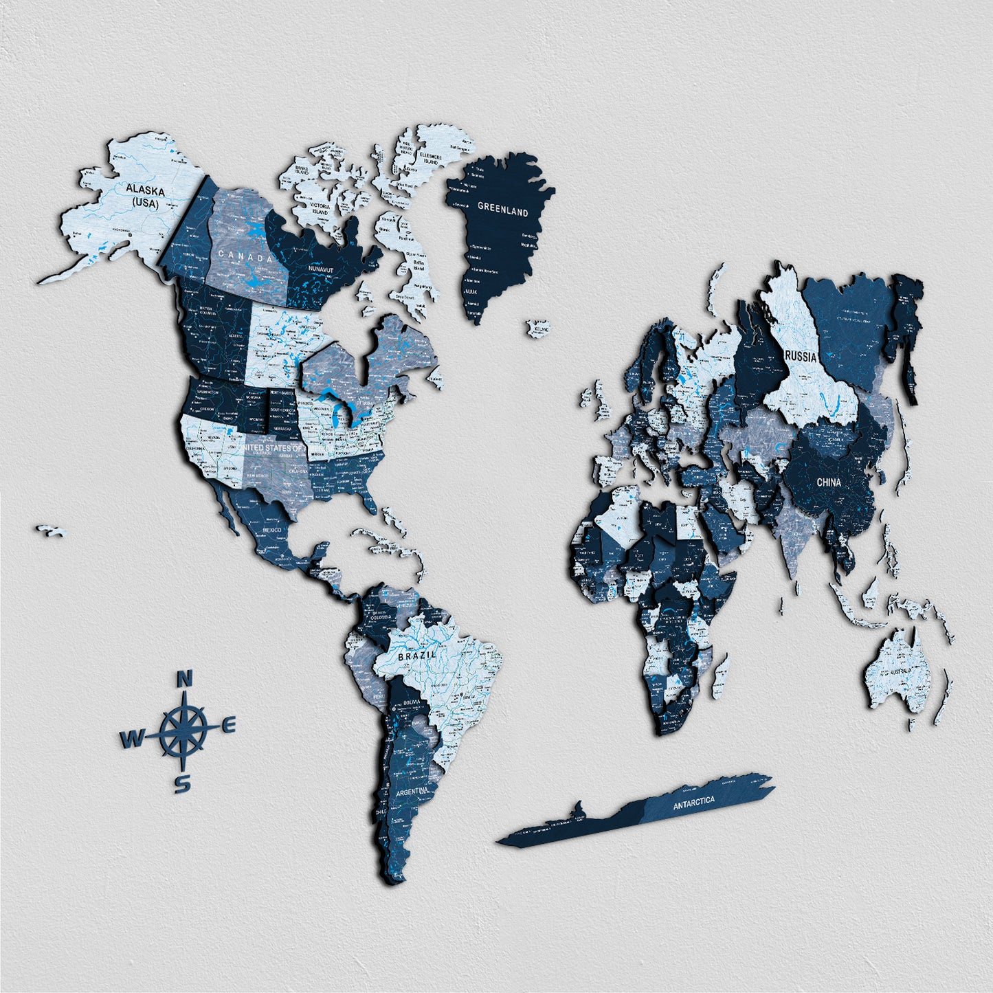 Mappa del mondo 3d