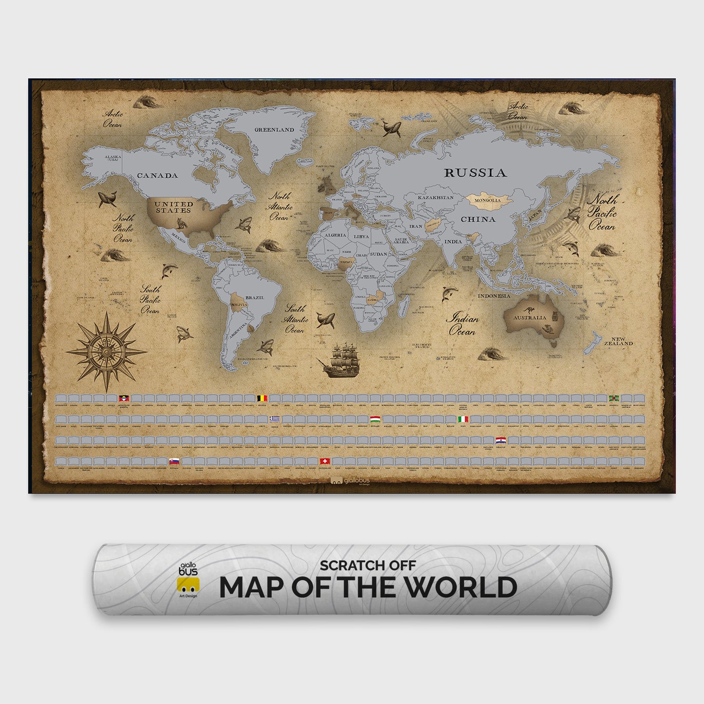 Mappe del mondo da grattare