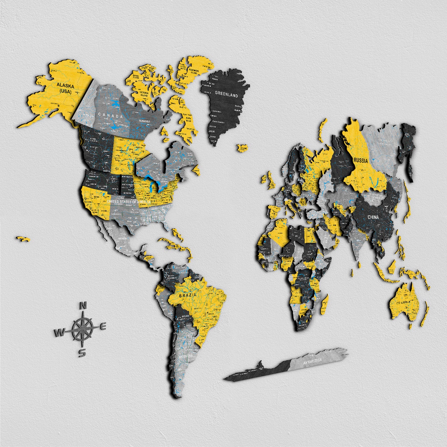 Mappa del mondo 3d