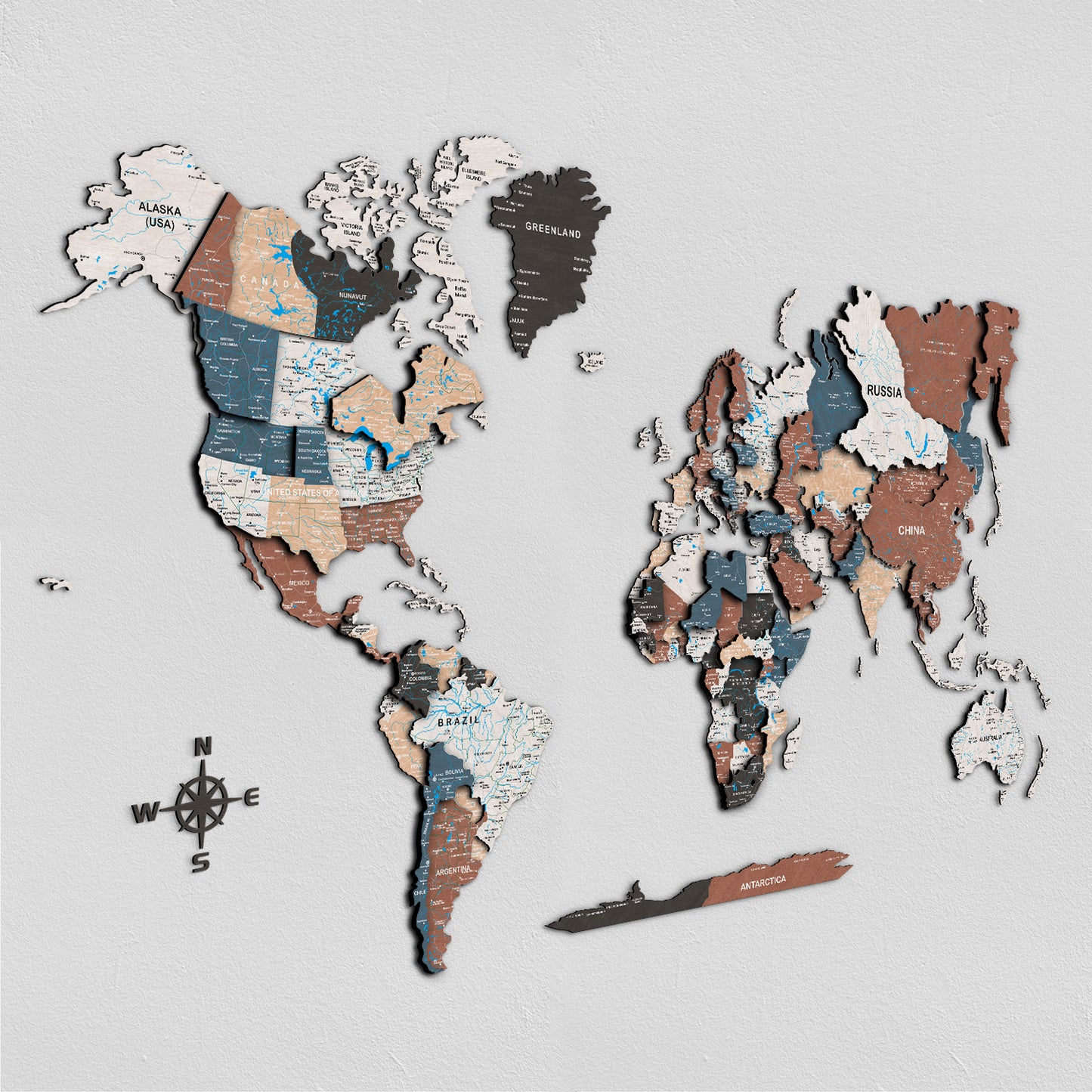 Mappa del mondo 3d