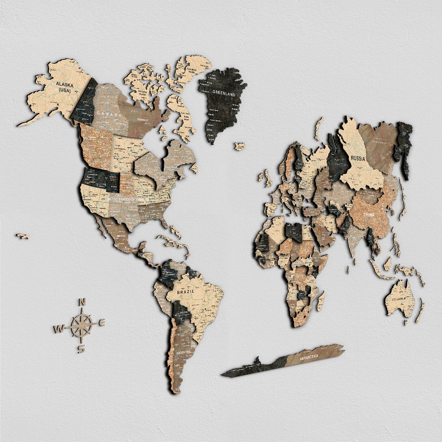 Mappa del mondo 3d