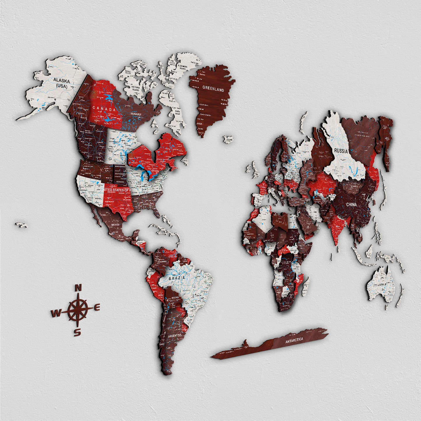 Mappa del mondo 3d