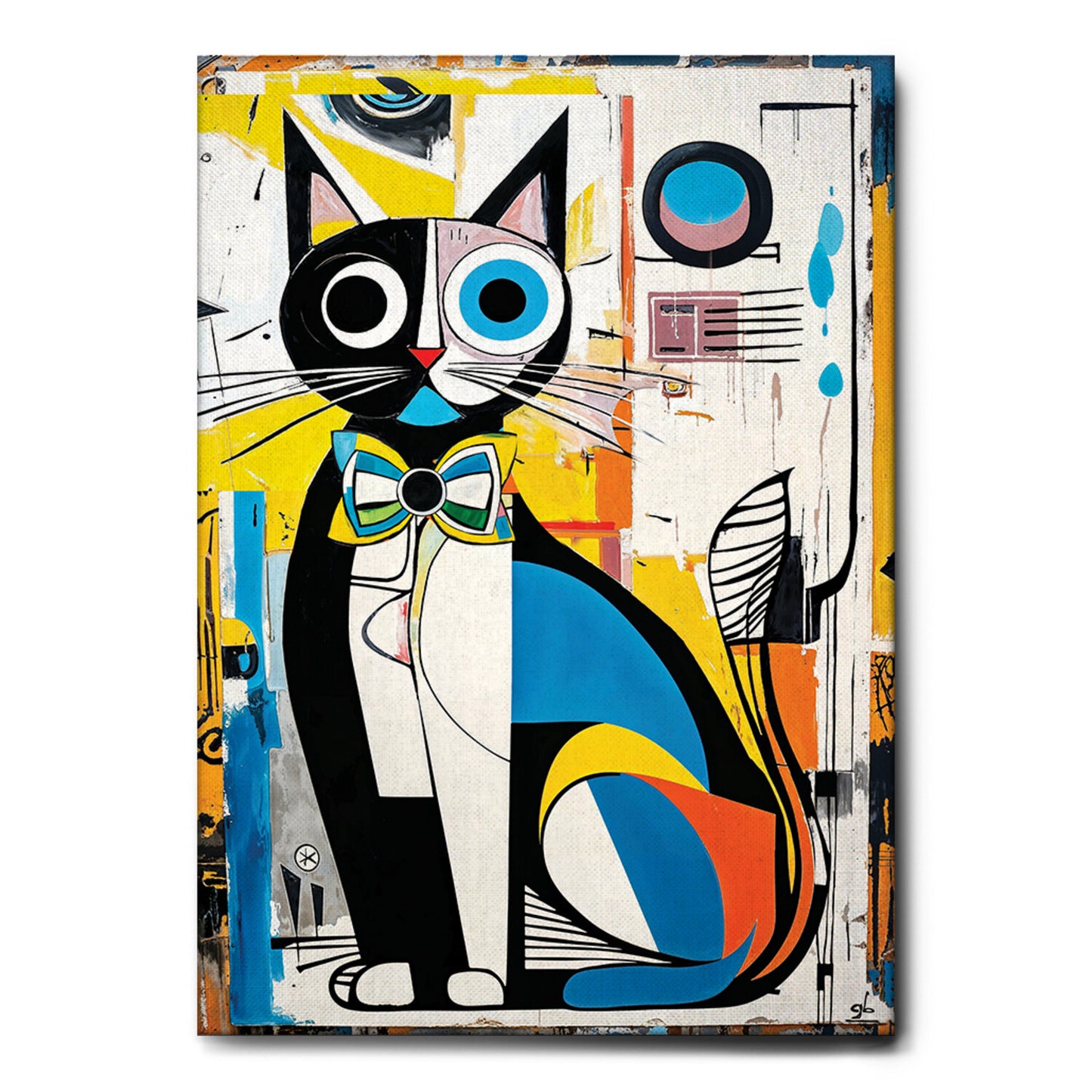 Quadro tela canvas - 84 - Gatto con papillon